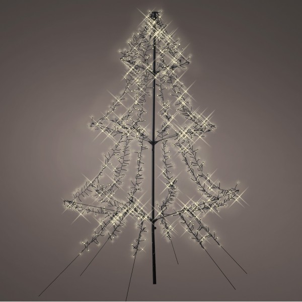 LED Lichterbaum - Weihnachtsbaum - 1200 funkelnde LED - H: 2m - Timer - 8 Funktionen - aufklappbar