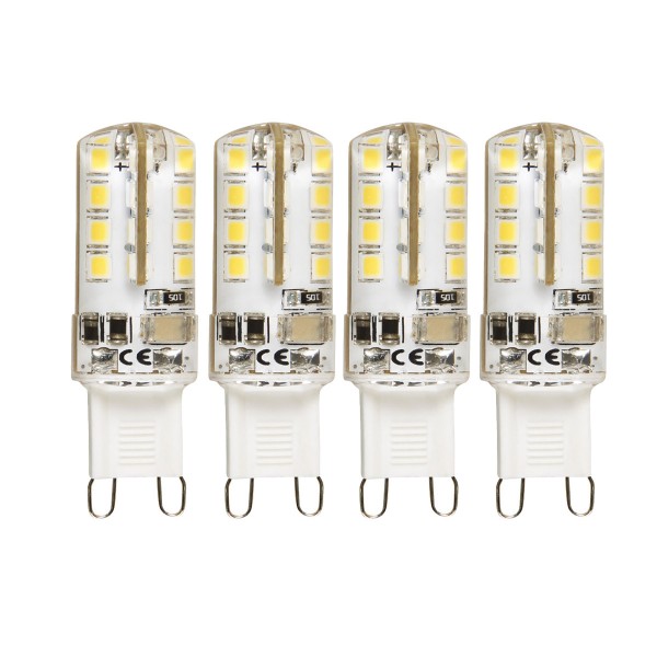 4er - LED Leuchtmittel Stecksockel G9 - 230V - 2,3W - 180lm - 3000K