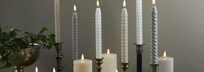 XL Deko Kerzen Set beleuchtet Garten Aussen Innen Weihnachtsbeleuchtung Advent 4 