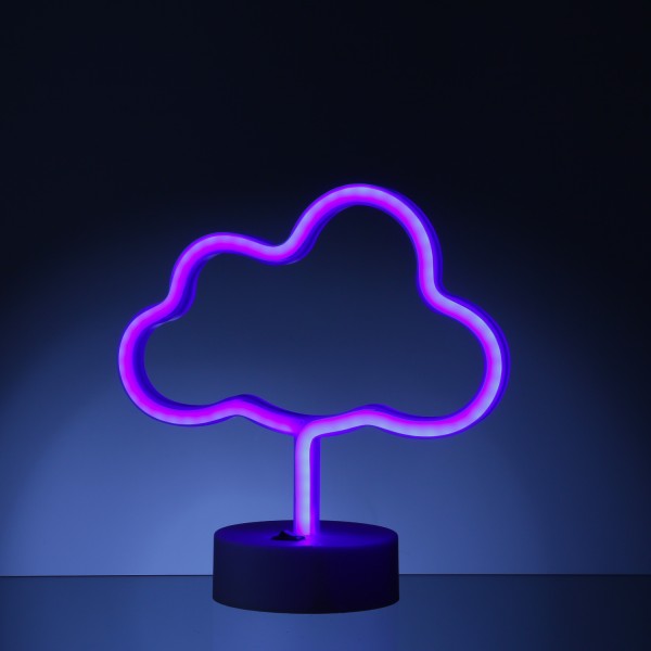 LED NEON Figur WOLKE 7 - Neonlicht - H: 23cm - Batterie oder USB Betrieb - stehend - blau