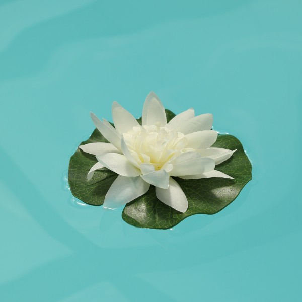 Seerose - Kunstblume - Lotusblume - D: 13cm - schwimmend - weiß