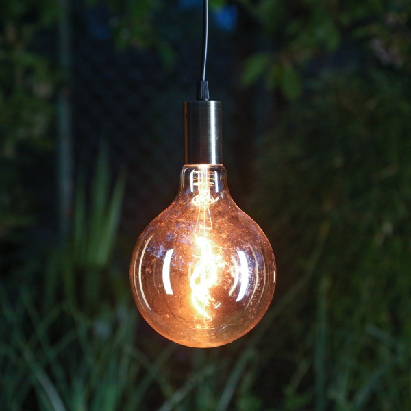 LED Leuchtkugel BOWL - Hängeleuchte - Filament LED - D:15cm - Batterie - Timer - amber - für Außen