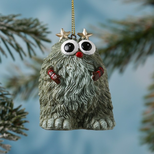 Weihnachtsbaumschmuck Yeti TOM - Polyresin - inkl. Aufhänger - matt - H: 8cm - grün