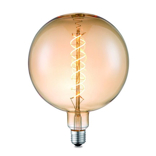 Designleuchtmittel PLUTO G180 amber - LED Filament - 2200K - E27 - 240lm - dimmbar - D: 18cm