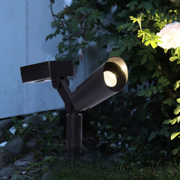 LED Gartenspieß mit Solarfeld - 2er Set - Dämmerungssensor - 20cm - warmweiss