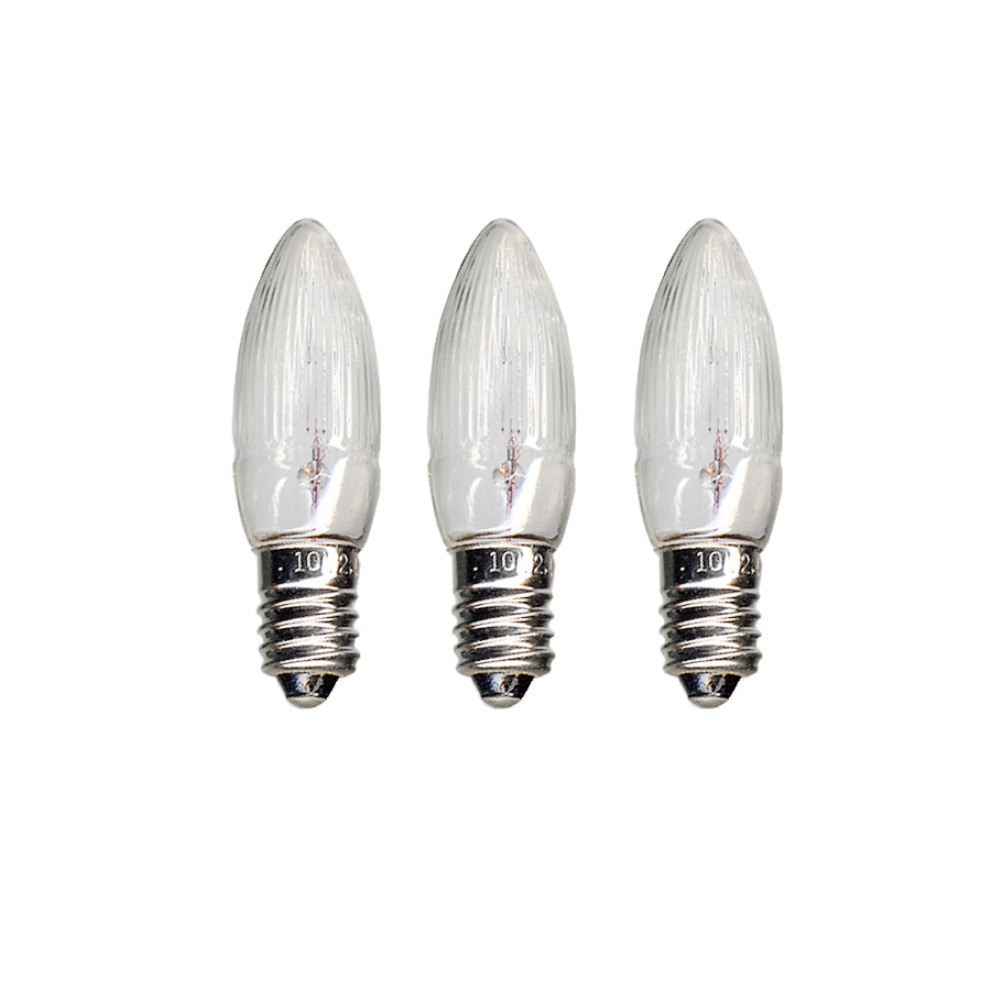 LED Filament 23V 0,2W E10 Kerzen Glühbirne Leuchtmittel Riffelkerze Einzeln NEU 
