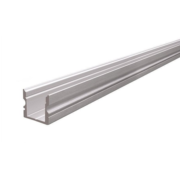 Hohes U-Profil - 2 Meter - Aluminium gebürstet - Außen: 16x15 - Breite innen: 11,7mm