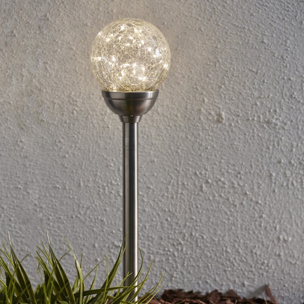LED Solarkugel/Gartenspieß "Glory" - H: 45cm - 30 warmweise LED - Dämmerungssensor