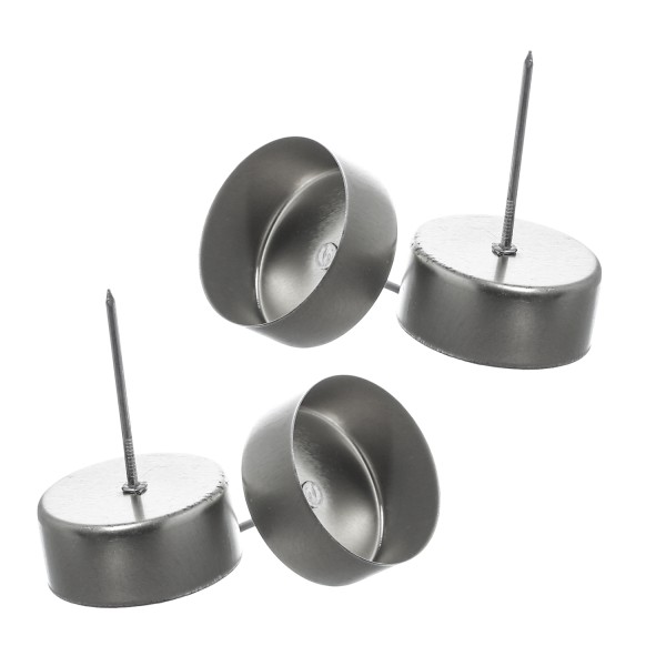 Adventskranzstecker ohne Dorn - Teelichthalter - Metall - H: 7,5cm - D: 4cm - silber - 4er Set