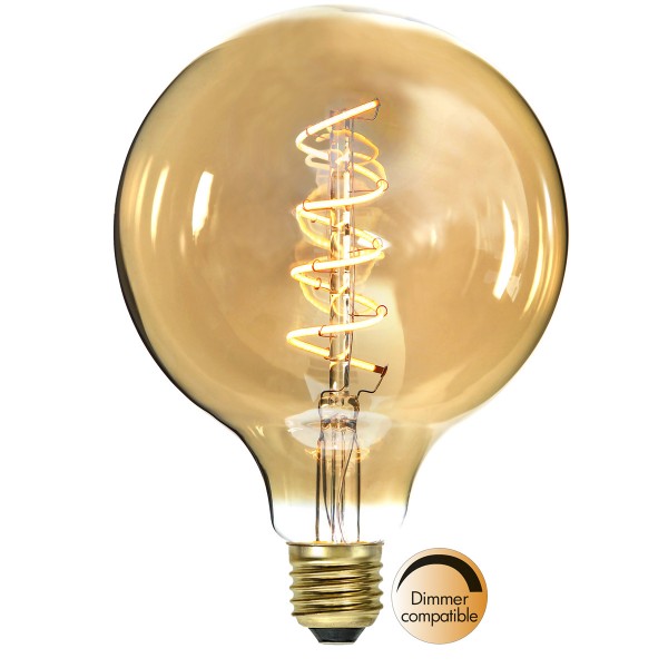 Dekoration LED Kugellampe "Amber Spiral Filament"- E27- ultra warmweiß 2100K - 160lm - H: 175mm