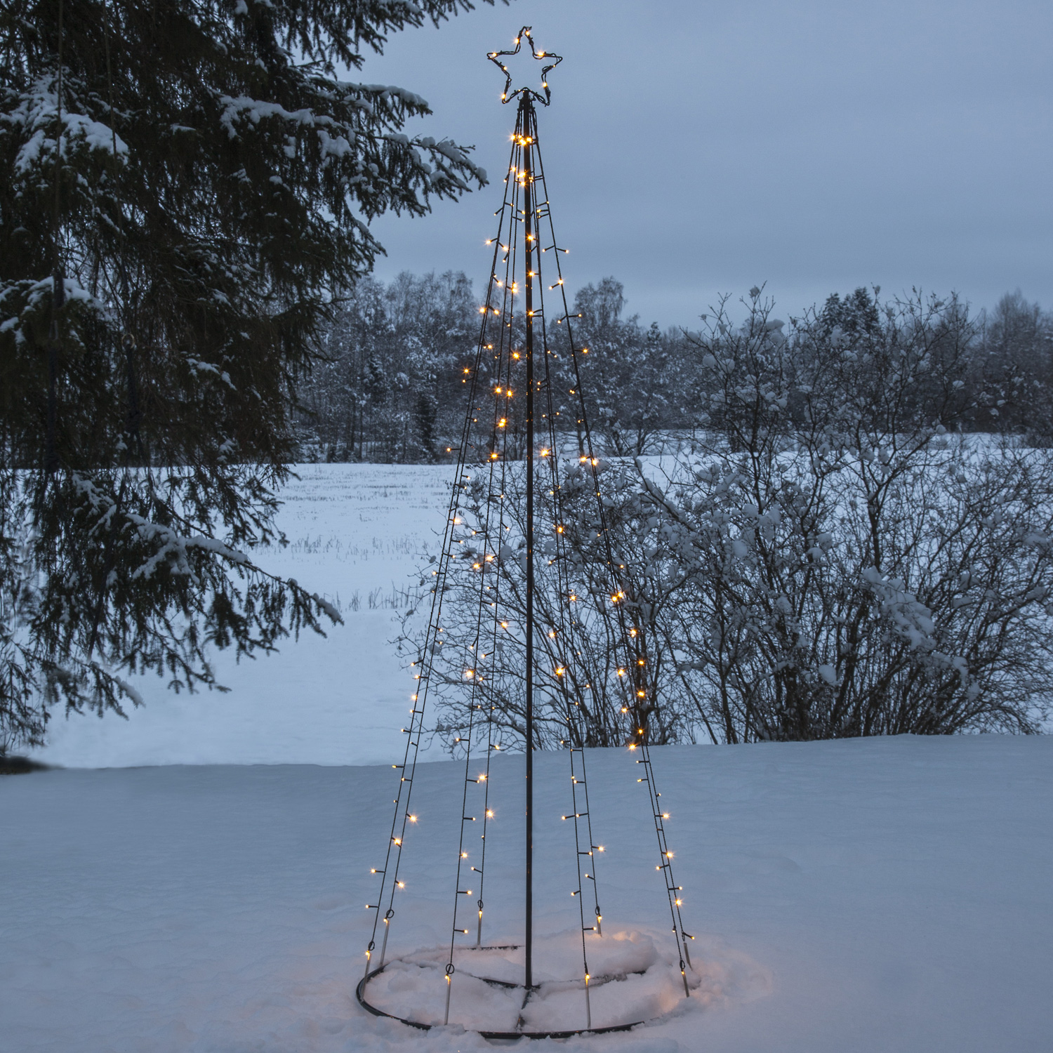 LED Lichterbaum - Weihnachtsbaum - 1200 funkelnde LED - H: 2m - Timer - 8  Funktionen - aufklappbar