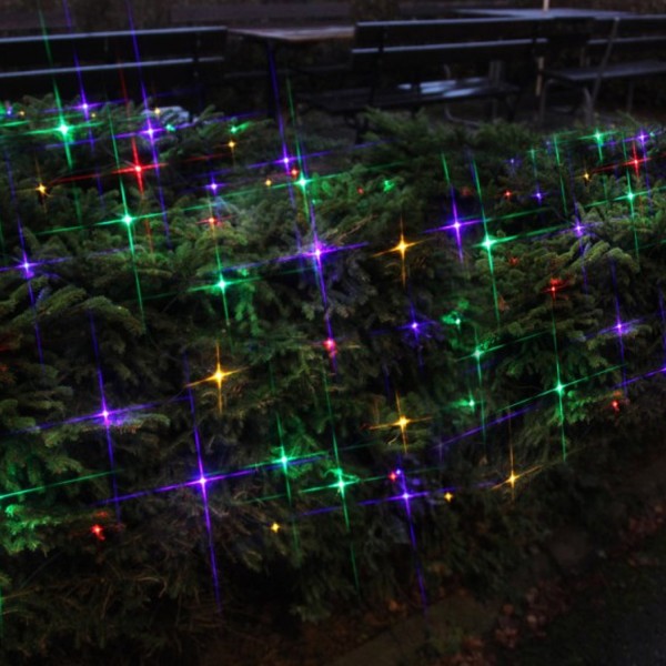 LED Lichternetz - Serie LED - 180 bunte LED - 3m x 3m - schwarzes Kabel - für Außen