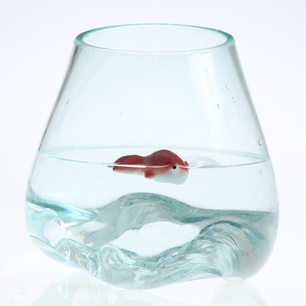 Teichdeko Fisch LADY - Dekofigur - Porzellan - schwimmend - L: 7cm - rot