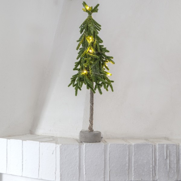 LED Tannenbaum Lummer - stehend - Tischbaum - 10 warmweiße LED - H: 45cm - Batteriebetrieb - grün
