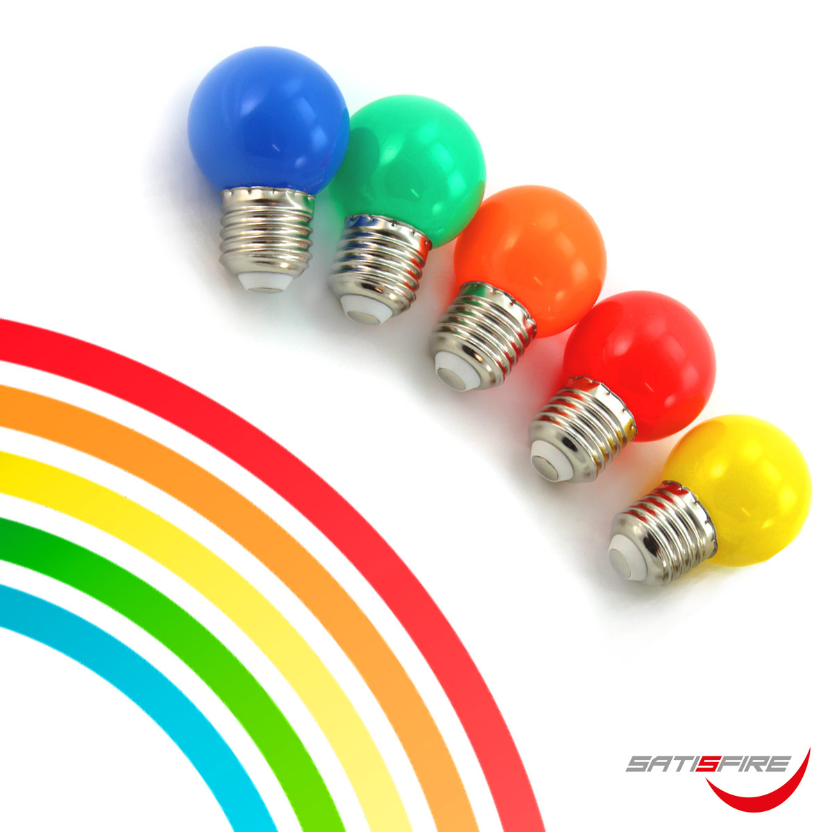 WeißCRH Rot Gelb Grün 2W E27 Mini-LED-Golfball-Birnen-Kugel-Licht in Blau 