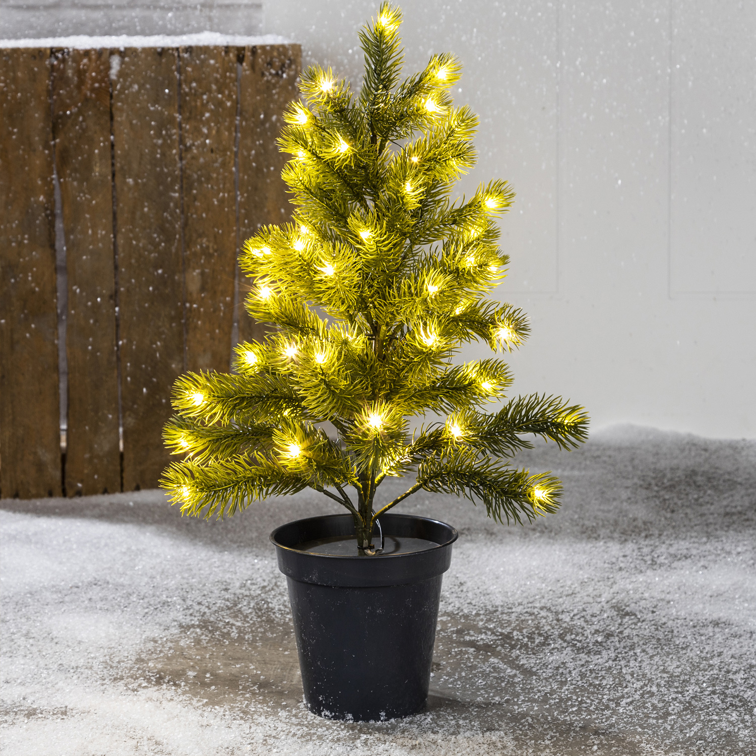 LED Weihnachtsbaum im Blumentopf - 50 warmweißen LED - H: 55cm