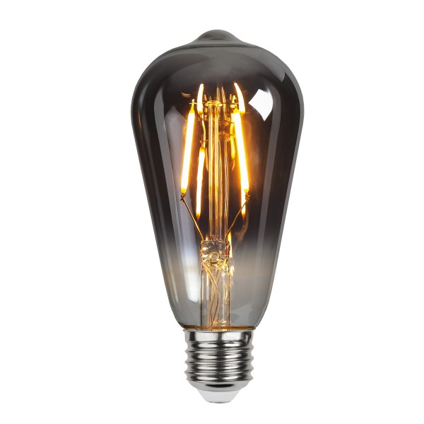 LED Leuchtmittel Filament GLOW - Kolben - E27 - 1,8W - ultra-WW 2100K - 80lm -6,4cm - smoked