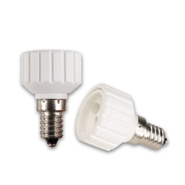 Lampensockel Adapter für Leuchtmittel - Porzellan - max 100W - E14 auf GU10