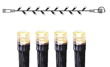 System DECOR | Lichterkette 5m | koppelbar | schwarzes Kabel | 50 warmweiße LEDs