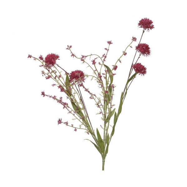 Wildblumen am Stiel - Blumenbündel - Wiesenblumen - Kunstblumen - H: 60cm - rot