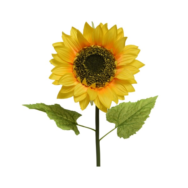Sonnenblume mit 1 Blüte am Stiel - Kunstblume - H: 76cm - gelb