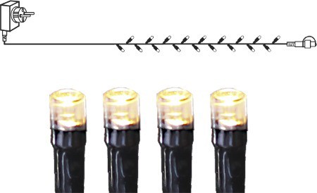 System DECOR | Starter Set Lichterkette 10m| koppelbar | schwarzes Kabel | 100 WW LEDs | inkl. Trafo