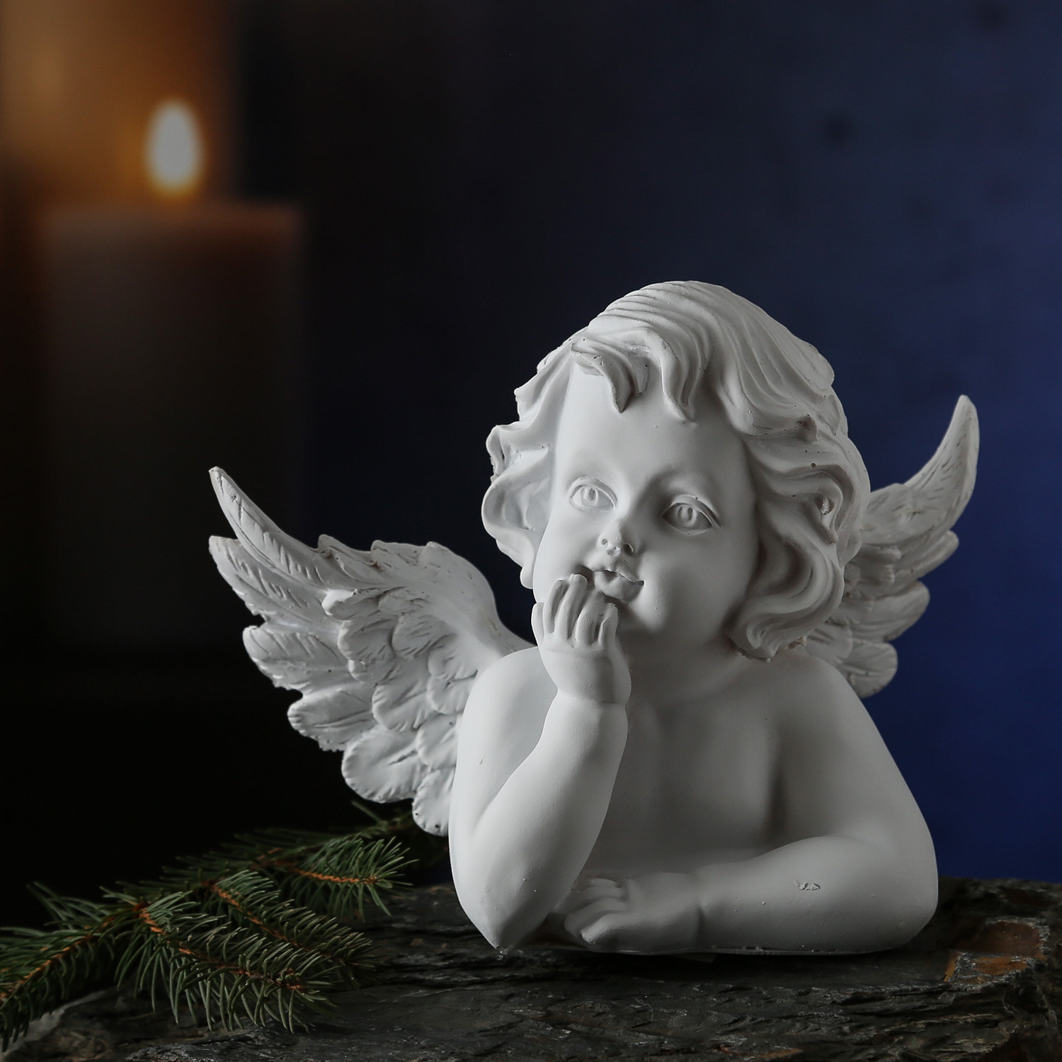 Küssendes Engel-Paar weiß #20# Mini-Deko 6 cm 