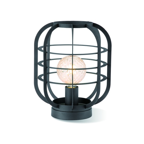 Tischlampe / Bodenlampe für LED Filament Stableuchte - schwarz - E27 - 30cm