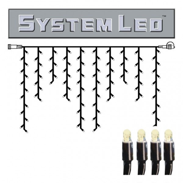 System LED Black | Lichtvorhang | koppelbar | exkl. Trafo | 2.00m x 1.00m | 100x Warmweiß