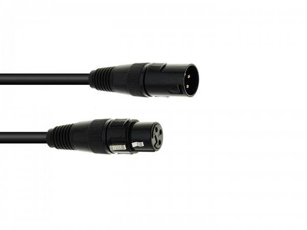 DMX Kabel XLR 3pol 10m schwarz - Steuerleitung für Licht