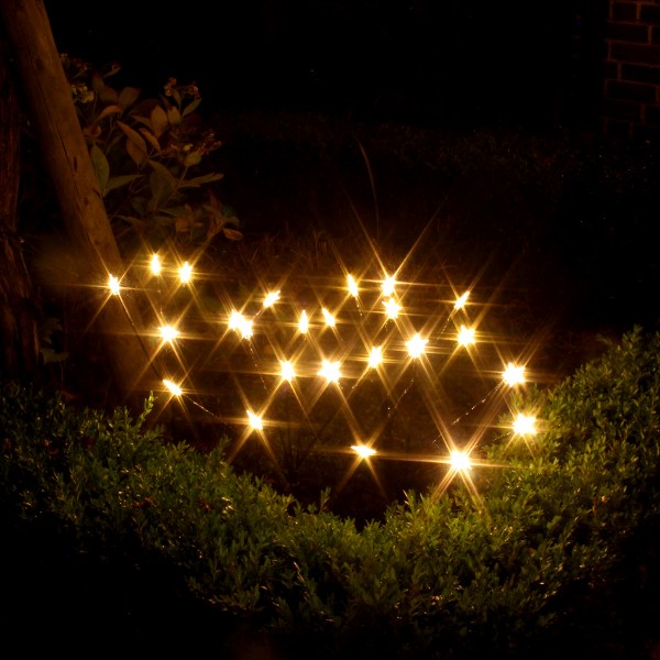 LED Sternenfächer Stäbe - 24 warmweiße LED - Timer - Batteriebetrieb - H: 60cm - 4 Stück
