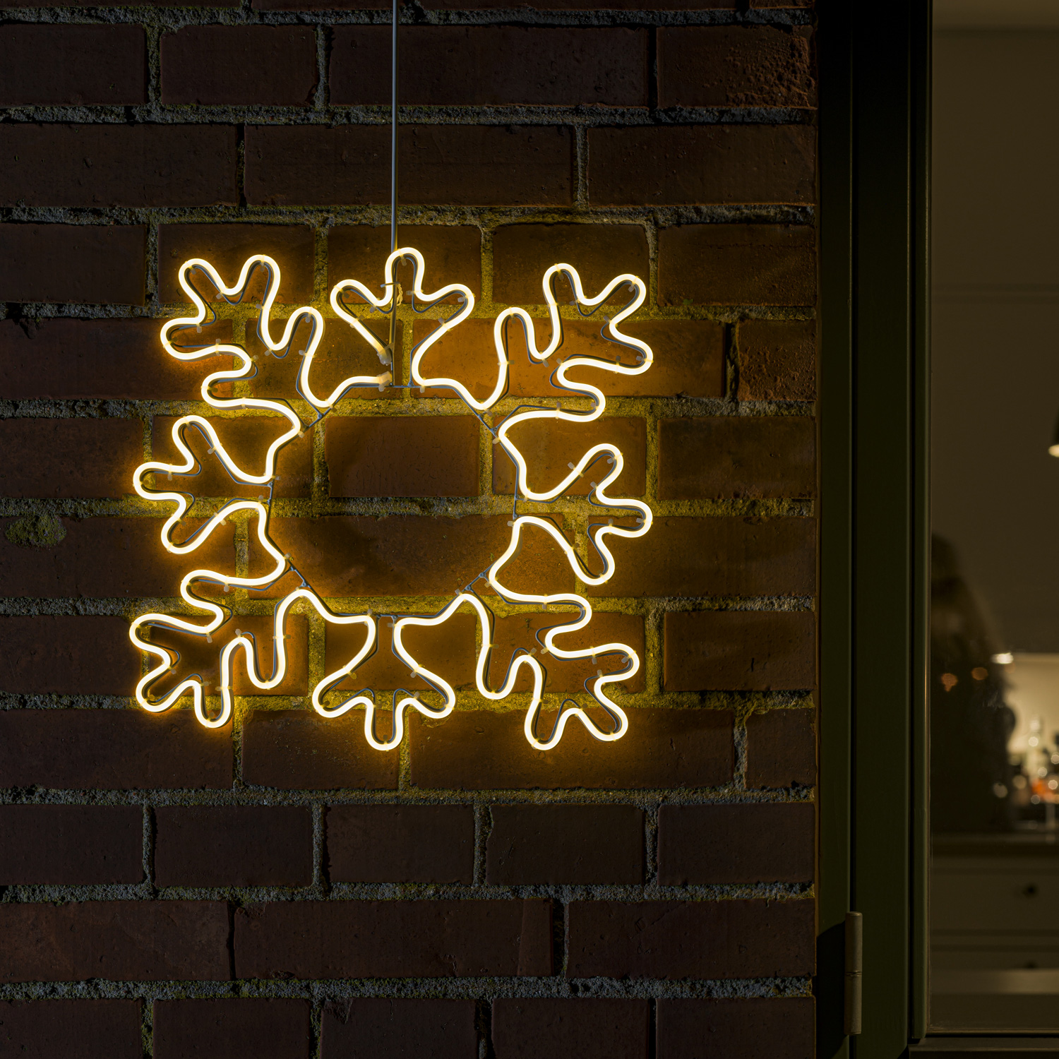LED Fensterdeko Schneeflocke - Weihnachtsbeleuchtung - 384 warmweiße LED -  H: 47cm - f. Außen - weiß | Lichterketten Experte