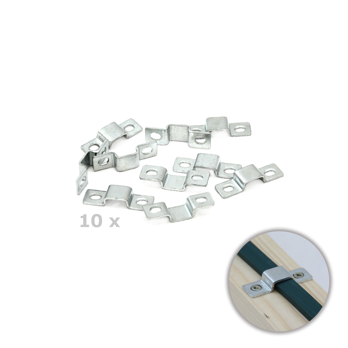 10er Pack Metall Montagebügel für Illu Lichterketten Flachkabel Leitungen 