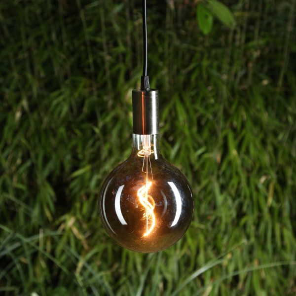 LED Leuchtkugel BOWL - Hängeleuchte - Filament LED - D:15cm - Batterie - Timer - rauchgrau - Außen
