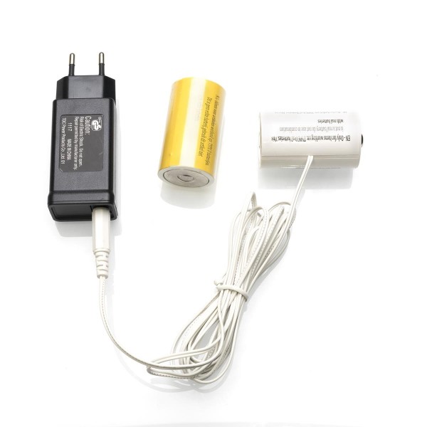 Netzadapter für Batterieartikel (2xD) - Batterie Eliminator - Ersetzt 2 Monozellen - Innen