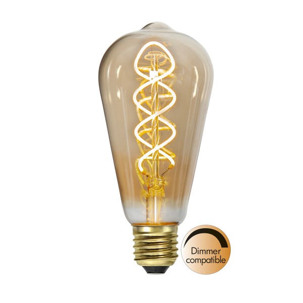 Dekoration LED Kolbenlampe "Amber Spiral Filament"- E27- ultra warmweiß 2100K - 155lm - H: 140mm