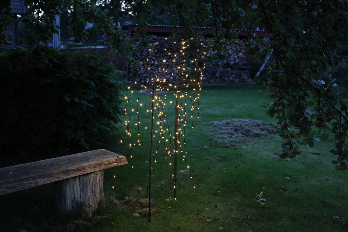 LED Leuchtbaum/Trauerweide - 144 warmweißen LED - H: 150cm - Trafo -  Outdoor - braun