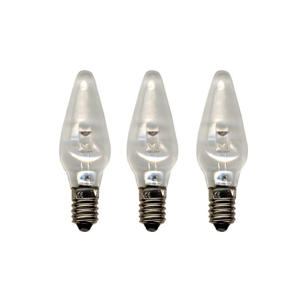 LED-Ersatzleuchtmittel - E10 - 0,2W - Warmweiß - klar - 3 Stück
