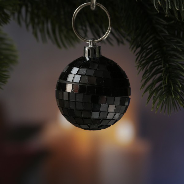 Christbaumschmuck Discokugel - Spiegelkugel - Weihnachtskugel - 5x5mm Spiegel - D: 5cm - schwarz