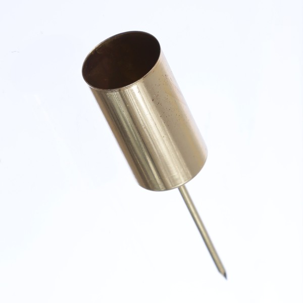 Stabkerzenhalter - Kerzenpick für Adventskranz - ohne Dorn - Metall - H: 9cm - gold - 1 Stück