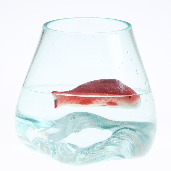 Teichdeko Fisch LADY - Dekofigur - Porzellan - schwimmend - L: 13,5cm - rot