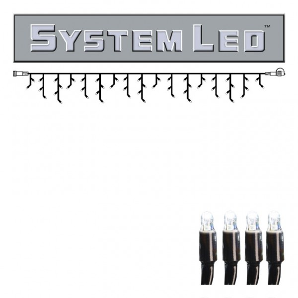 System LED Black | Lichtvorhang | koppelbar | exkl. Trafo | 3,00m x 0,40m | 50x Kaltweiß